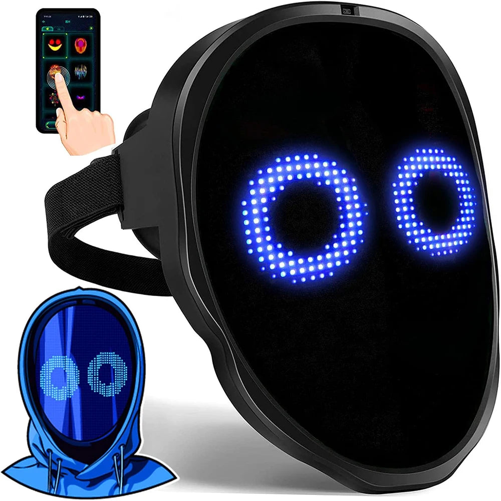 LED Mask with Bluetooth App Control Programmable